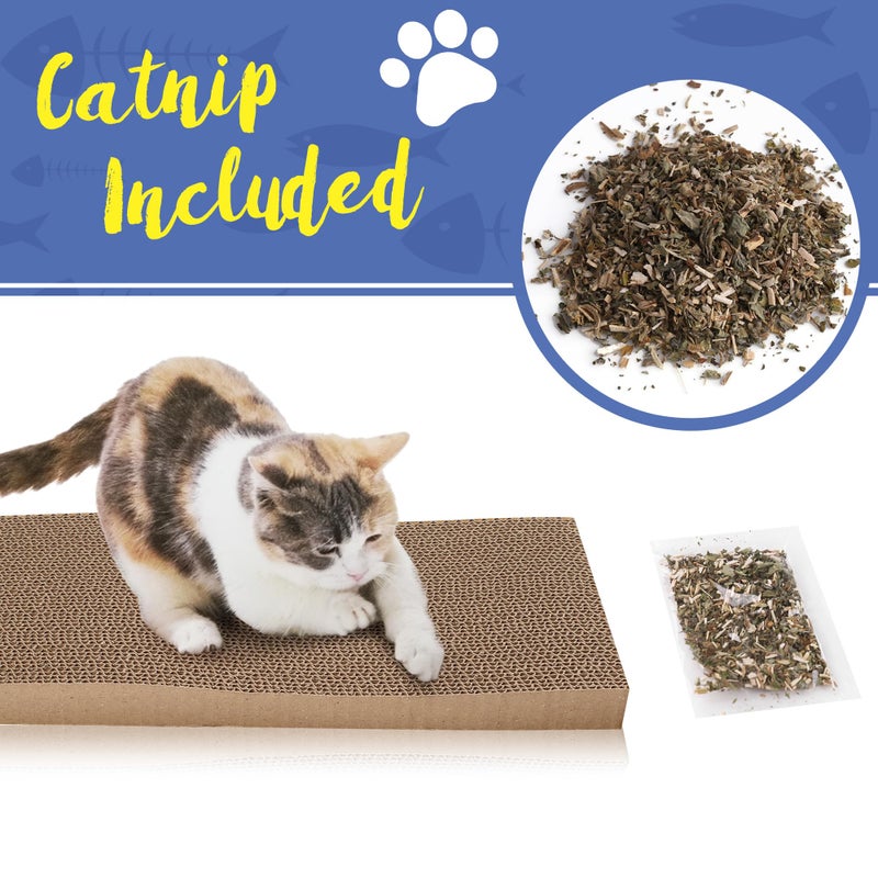 PrimePets Cat Scratcher Cardboard for Indoor Cats, 3 in 1, Cat Scratch Pad with Box, Cat Scratching Board, Reversible Corrugated, Furniture Protector, Catnip Included - Image 4